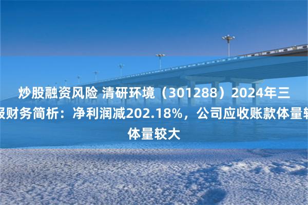 炒股融资风险 清研环境（301288）2024年三季报财务简析：净利润减202.18%，公司应收账款体量较大