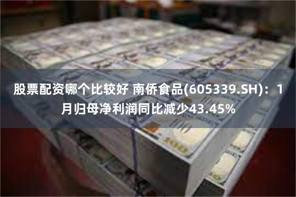股票配资哪个比较好 南侨食品(605339.SH)：1月归母净利润同比减少43.45%