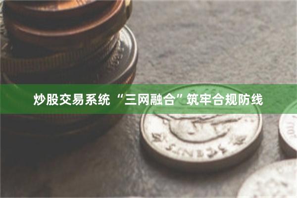 炒股交易系统 “三网融合”筑牢合规防线